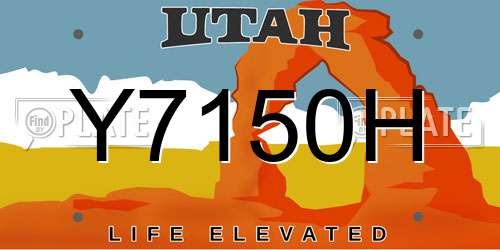 Y7150H Utah License Plate