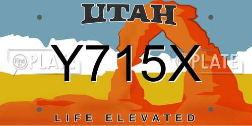 Y715X Utah License Plate