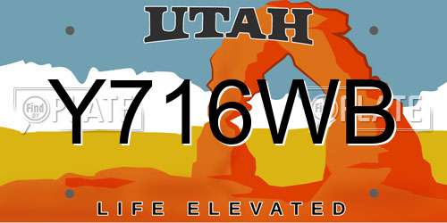 Y716WB Utah License Plate