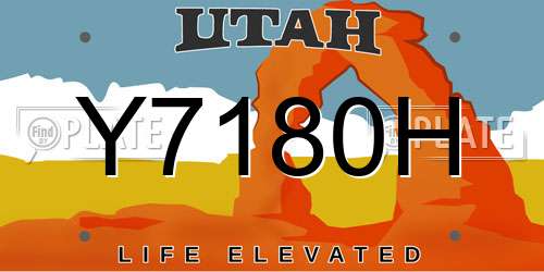Y7180H Utah License Plate