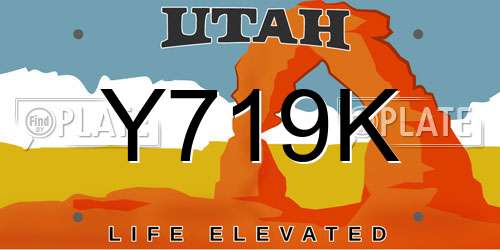 Y719K Utah License Plate