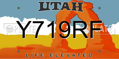 Y719RF Utah License Plate