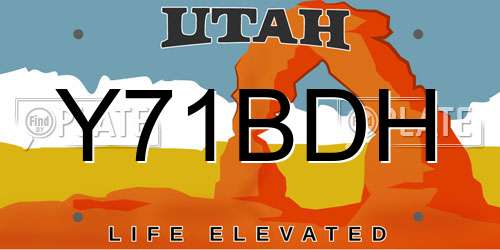 Y71BDH Utah License Plate