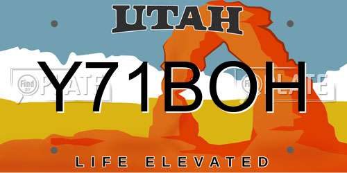 Y71BOH Utah License Plate