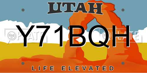 Y71BQH Utah License Plate