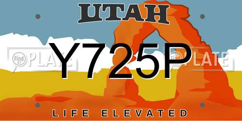 Y725P Utah License Plate