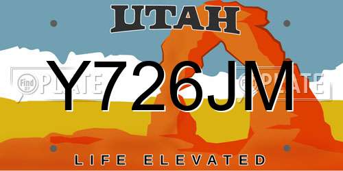 Y726JM Utah License Plate