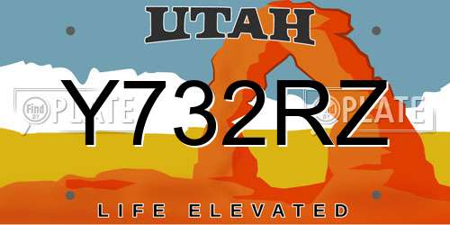 Y732RZ Utah License Plate