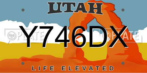 Y746DX Utah License Plate