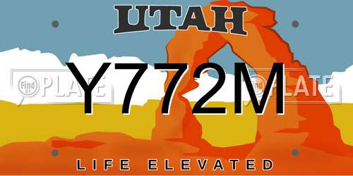 Y772M Utah License Plate