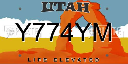 Y774YM Utah License Plate