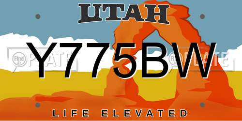 Y775BW Utah License Plate