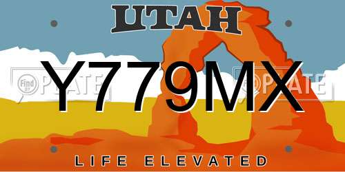 Y779MX Utah License Plate