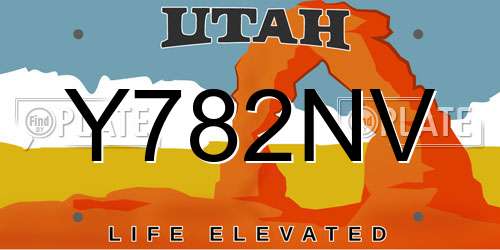 Y782NV Utah License Plate