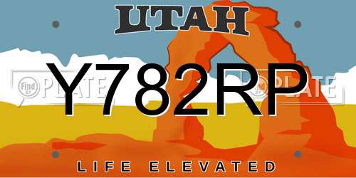 Y782RP Utah License Plate