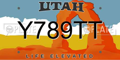 Y789TT Utah License Plate