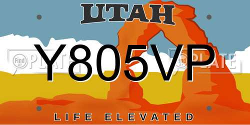 Y805VP Utah License Plate