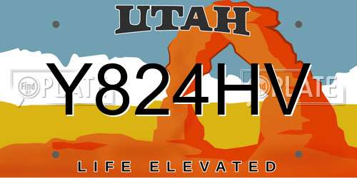 Y824HV Utah License Plate