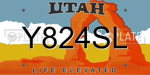 Y824SL Utah License Plate