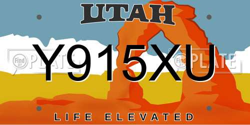 Y915XU Utah License Plate