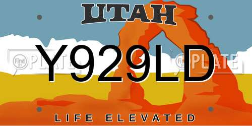 Y929LD Utah License Plate