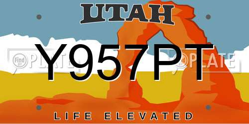 Y957PT Utah License Plate