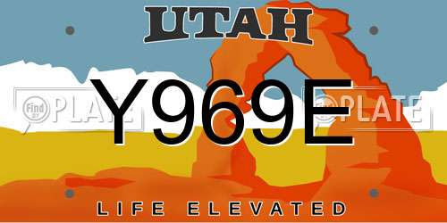 Y969E Utah License Plate