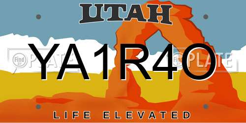 YA1R4O Utah License Plate