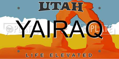 YAIRAQ Utah License Plate