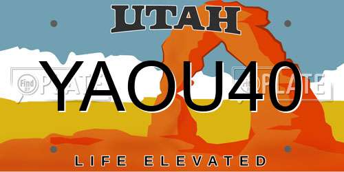 YAOU40 Utah License Plate