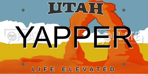 YAPPER Utah License Plate