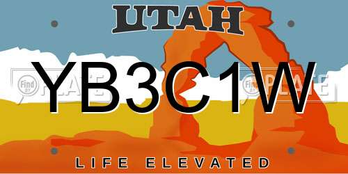 YB3C1W Utah License Plate