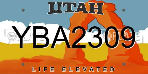 YBA2309 Utah License Plate
