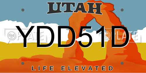 YDD51D Utah License Plate