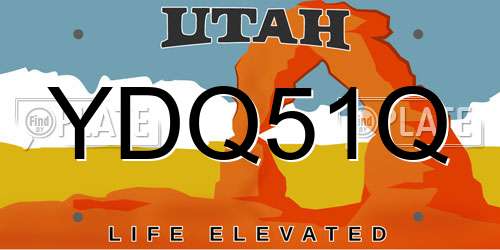 YDQ51Q Utah License Plate