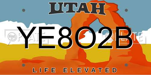 YE8O2B Utah License Plate