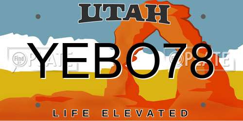 YEBO78 Utah License Plate