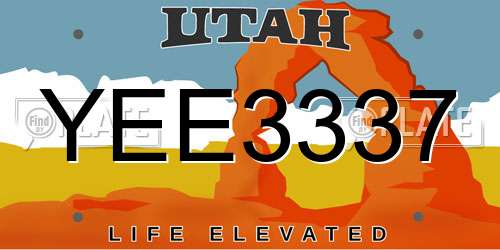 YEE3337 Utah License Plate
