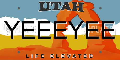 YEEEYEE Utah License Plate