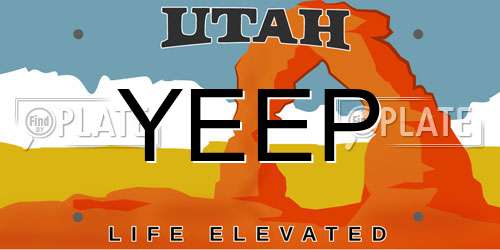 YEEP Utah License Plate