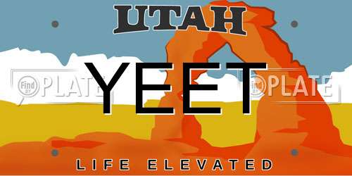 YEET Utah License Plate
