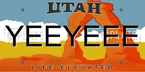 YEEYEEE Utah License Plate