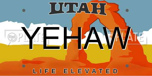 YEHAW Utah License Plate