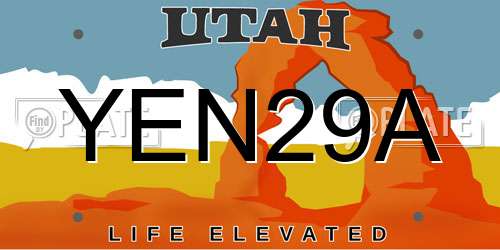 YEN29A Utah License Plate