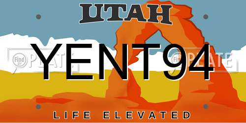 YENT94 Utah License Plate