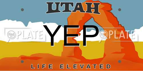 YEP Utah License Plate