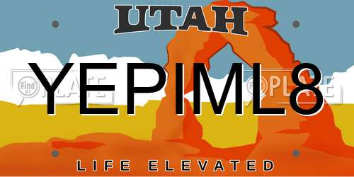 YEPIML8 Utah License Plate