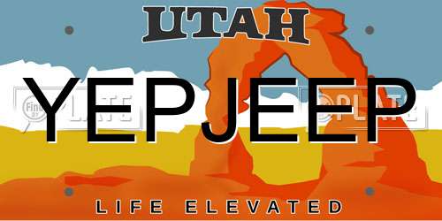 YEPJEEP Utah License Plate