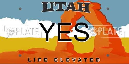 YES Utah License Plate