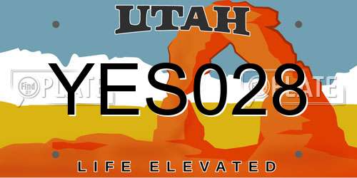 YES028 Utah License Plate